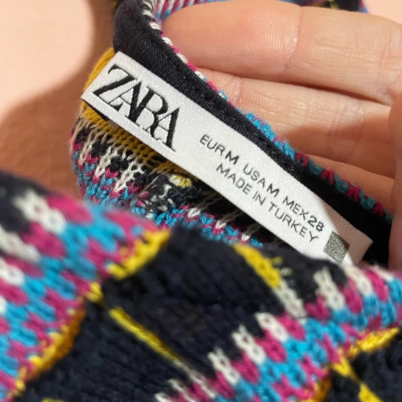 Zara Jacquard Knit Multicolor Sleeveless Boho Romper size M - Picture 9 of 14